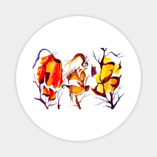 Watercolor Chic Elegant Artistic Flowers Magnet